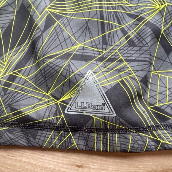 LL Bean midweight all weather coat Grey/neon yellow line pattern Size M.… - Picture 6 of 12